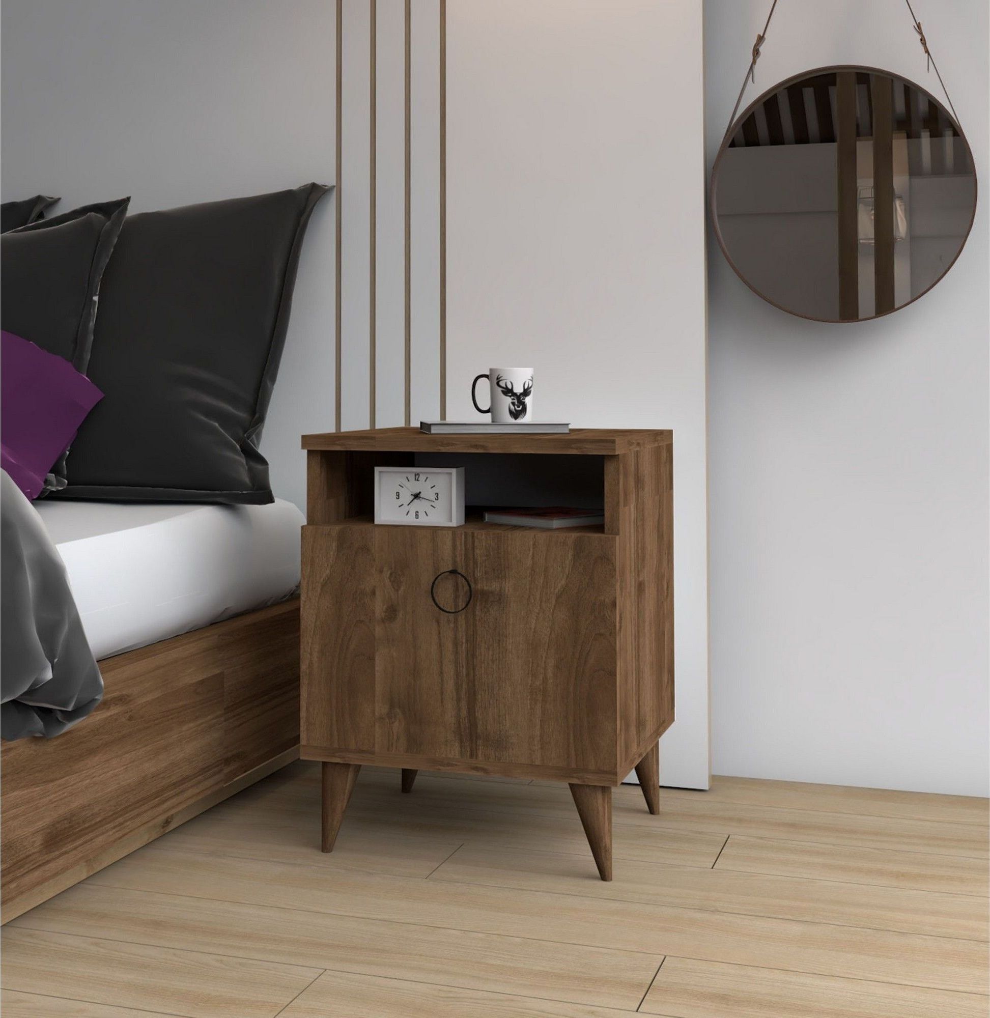 Barlo nachtkastje - Walnoot