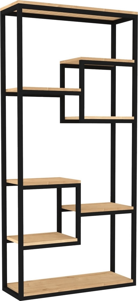 Emina boekenkast - Saffier eiken/zwart