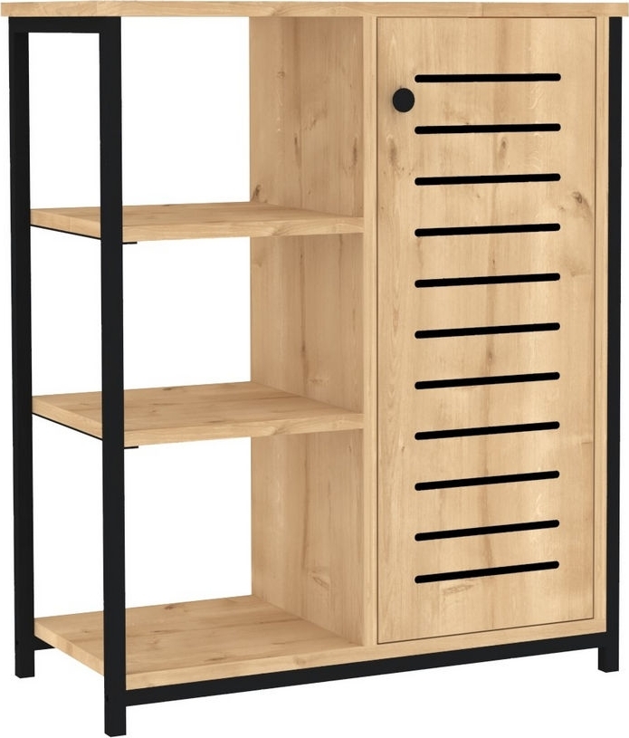 Iben boekenkast - Saffier eiken/zwart