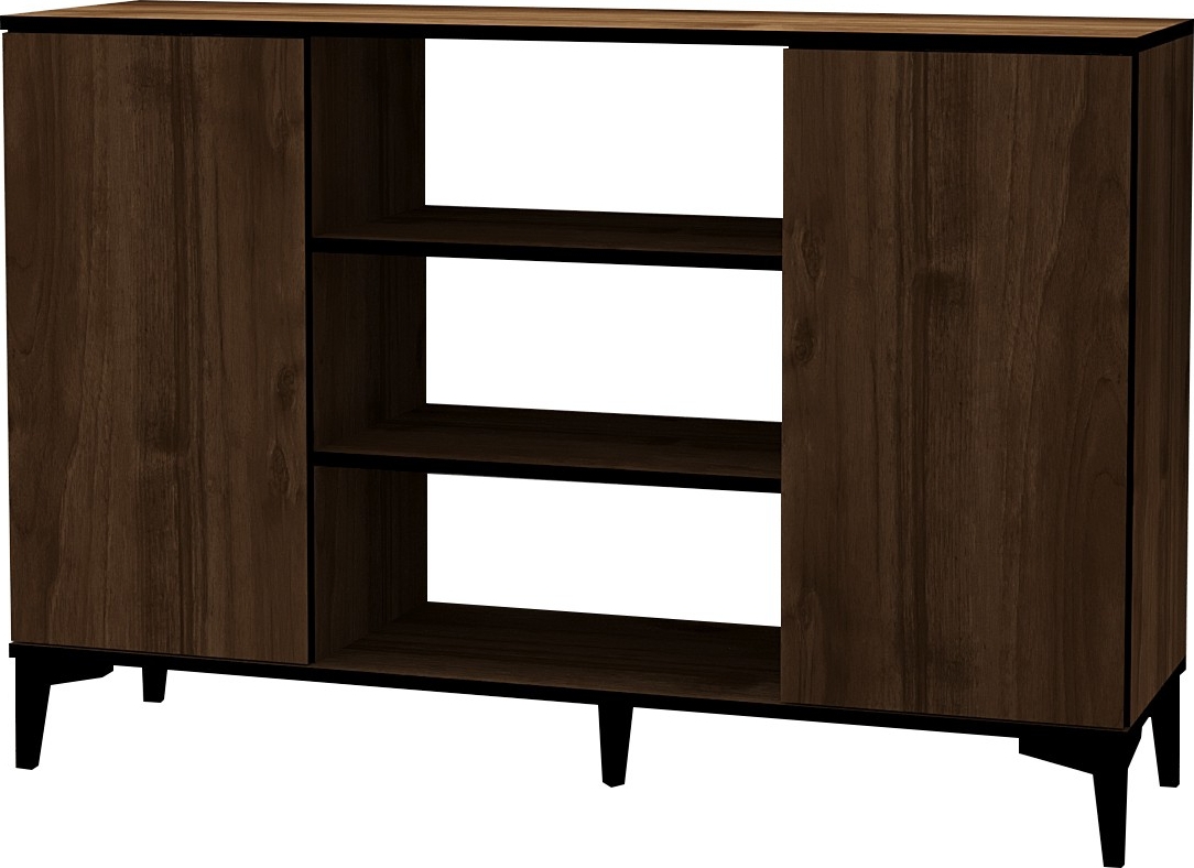 Erke dressoir - Walnoot/zwart