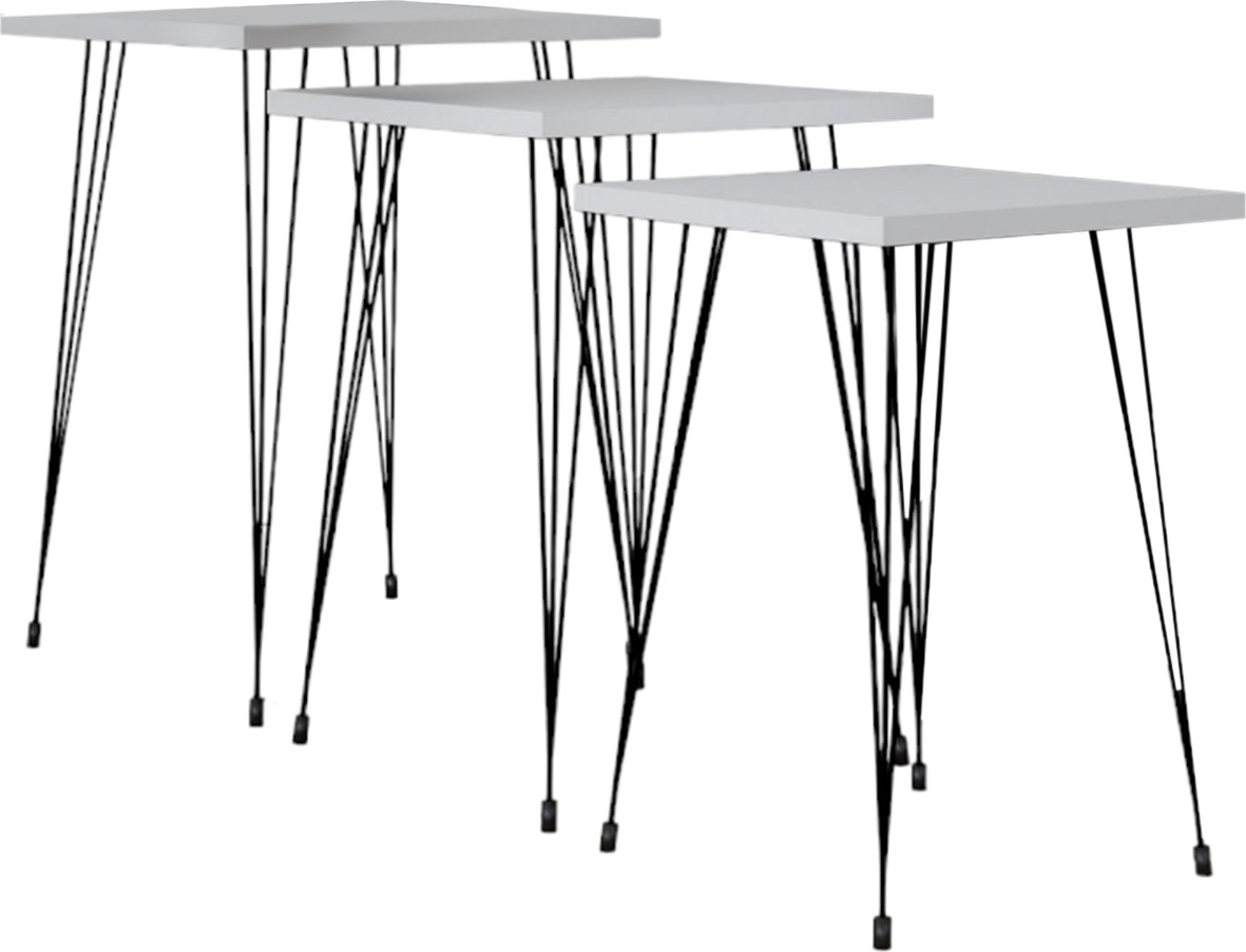 Mali satsbord 32/36/40 x 32/36/40 cm - Svart/vit Mali satsbord 32/36/40 x 32/36/40 cm - Svart/vit