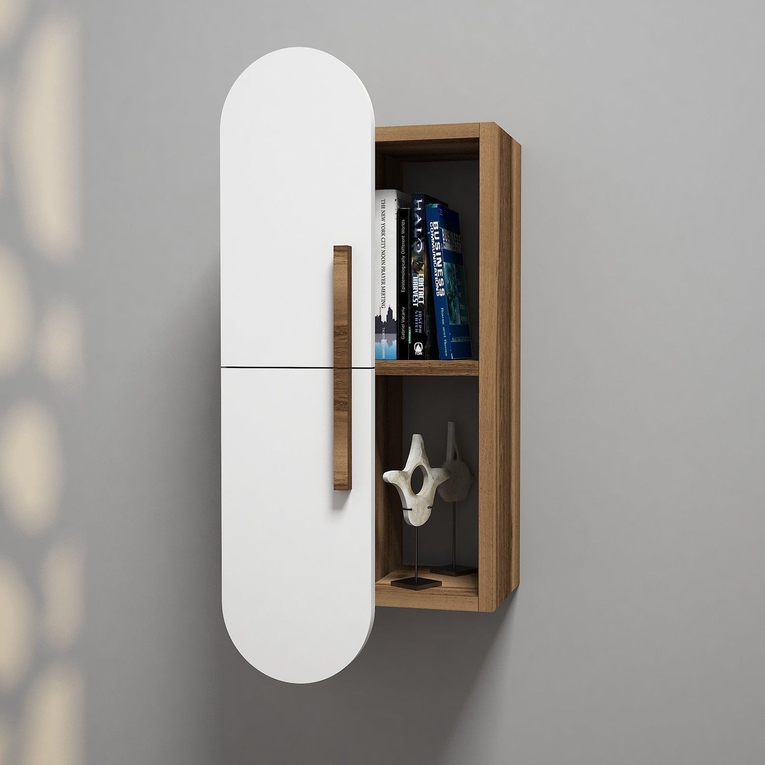 Rose wandplank - Walnoot/wit