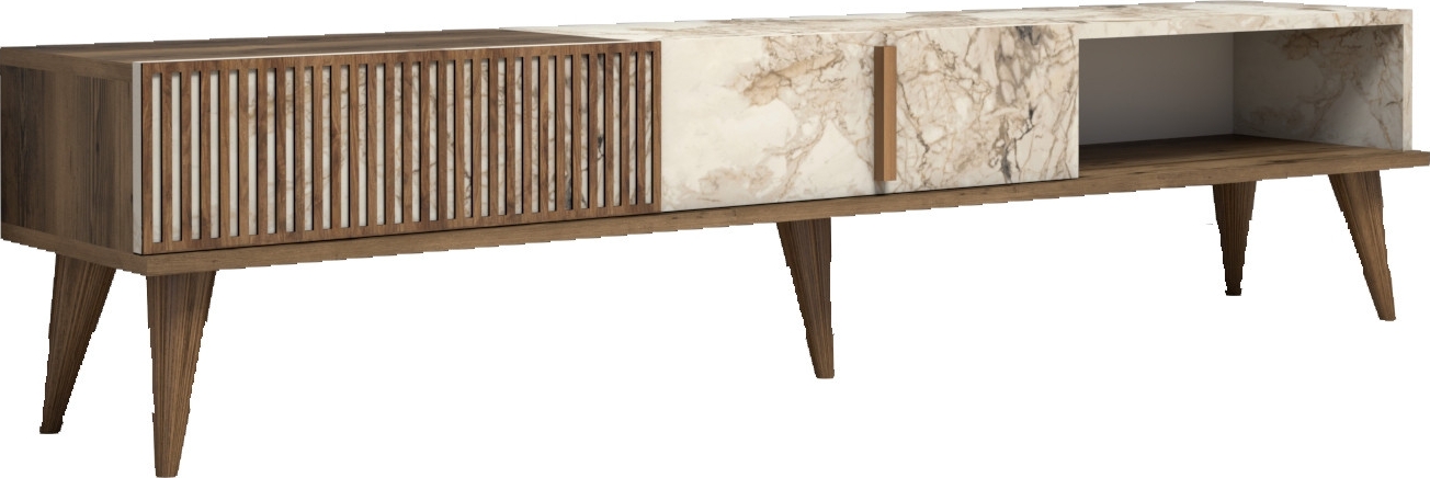 Milan TV-meubel - Walnoot/wit Milan TV-meubel - Walnoot/wit