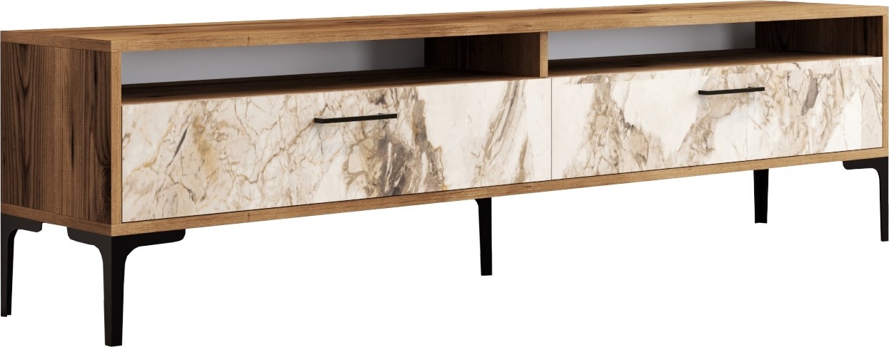 Istanbul mediabank Walnoot/wit marmer