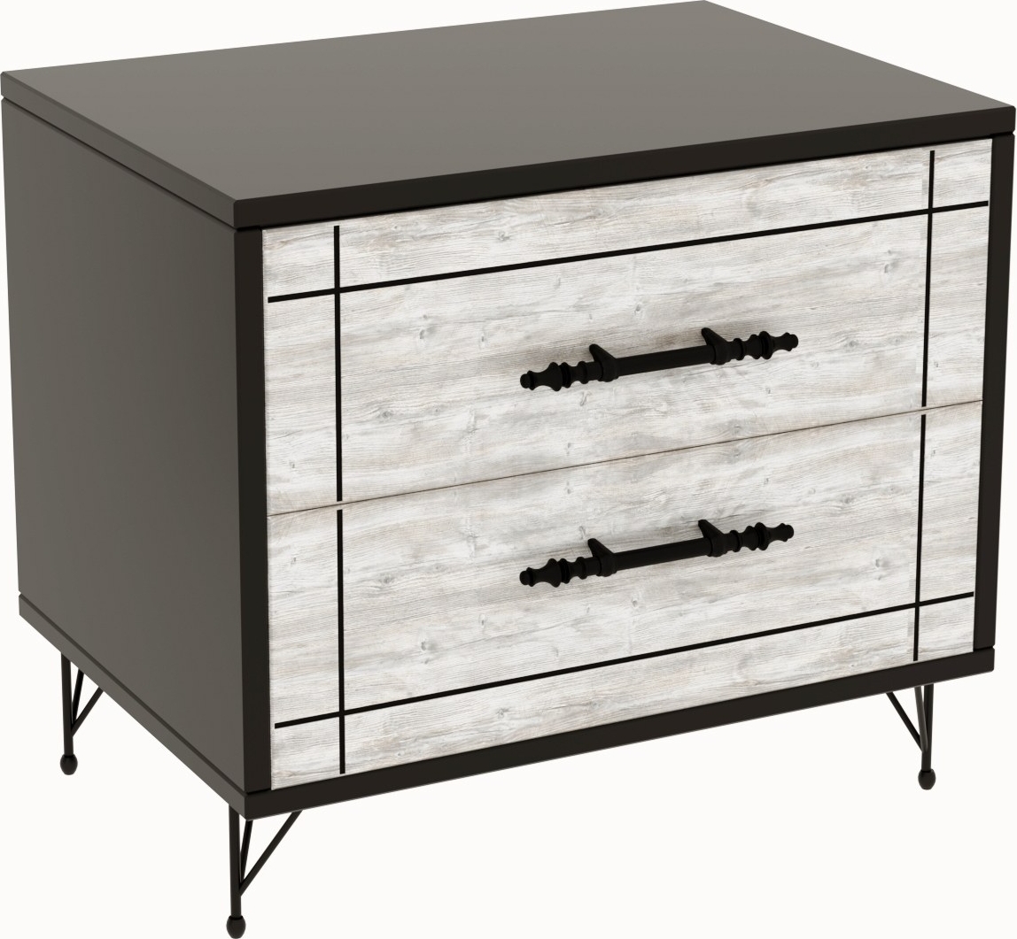 Nachtkastje - Grijs/zwart