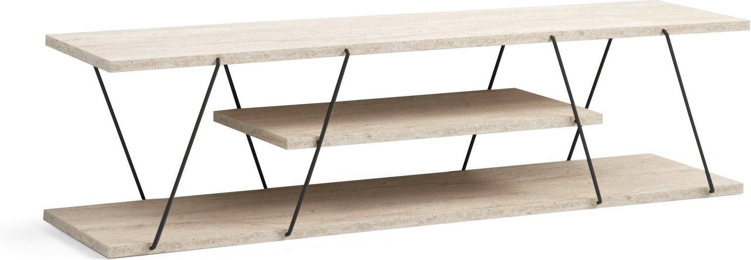 Canaz TV-bänk - Svart/marmor Canaz TV-bänk - Svart/marmor