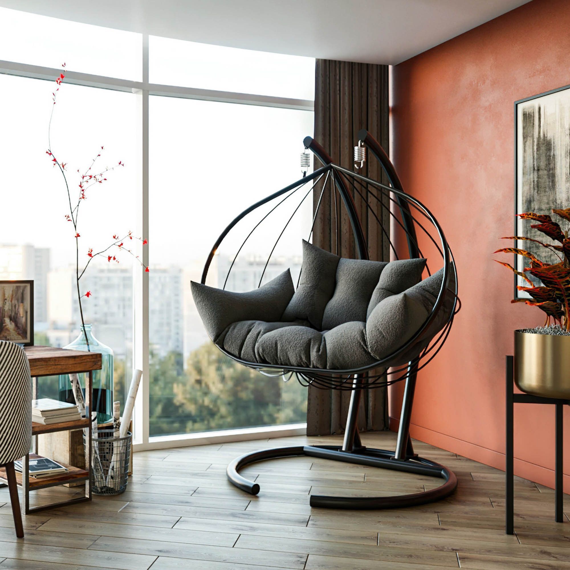 Hanedan h�ngstol - Antracit + Reng�ring f�r m�bler