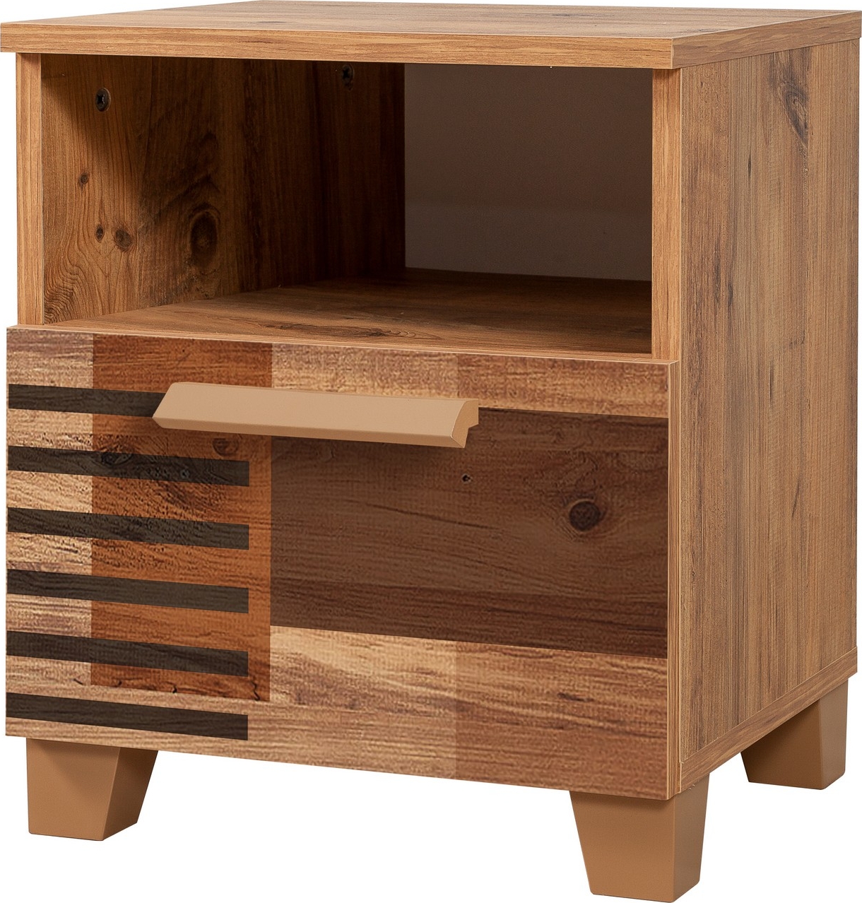 Leva Colorblock nachtkastje - Grenen Leva Colorblock nachtkastje - Grenen