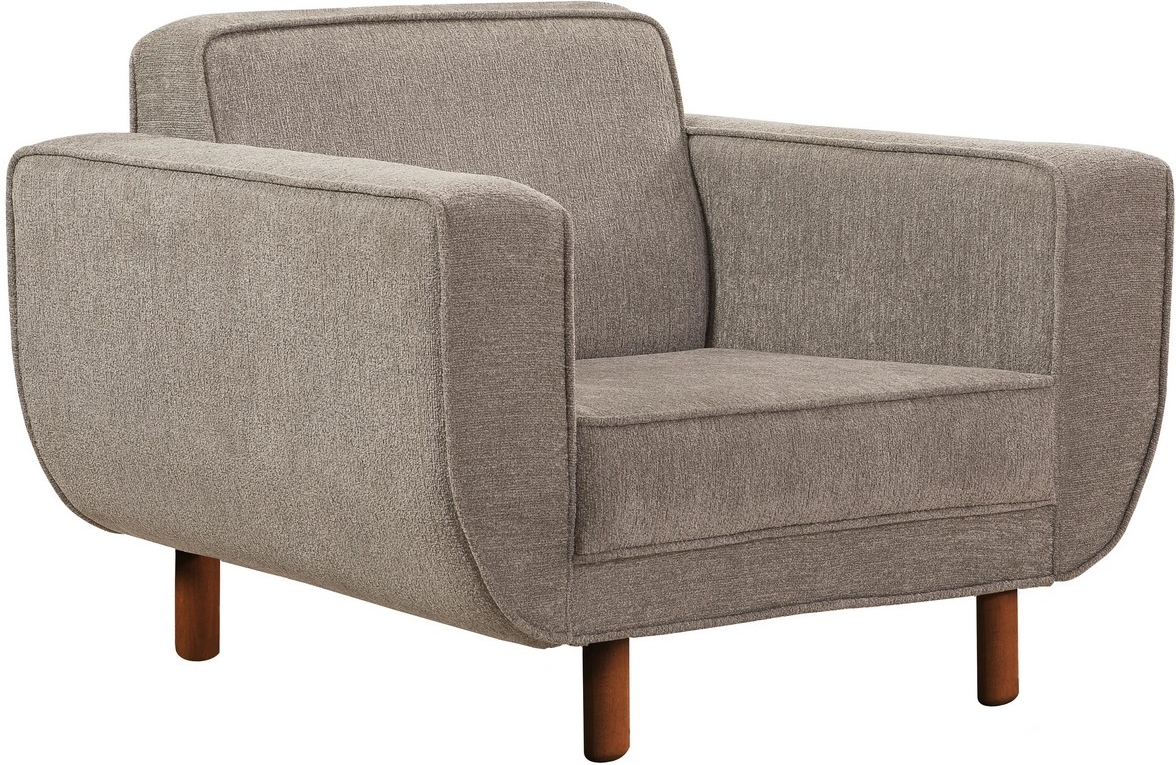 Berjer fauteuil - Grijs/walnoot Berjer fauteuil - Grijs/walnoot