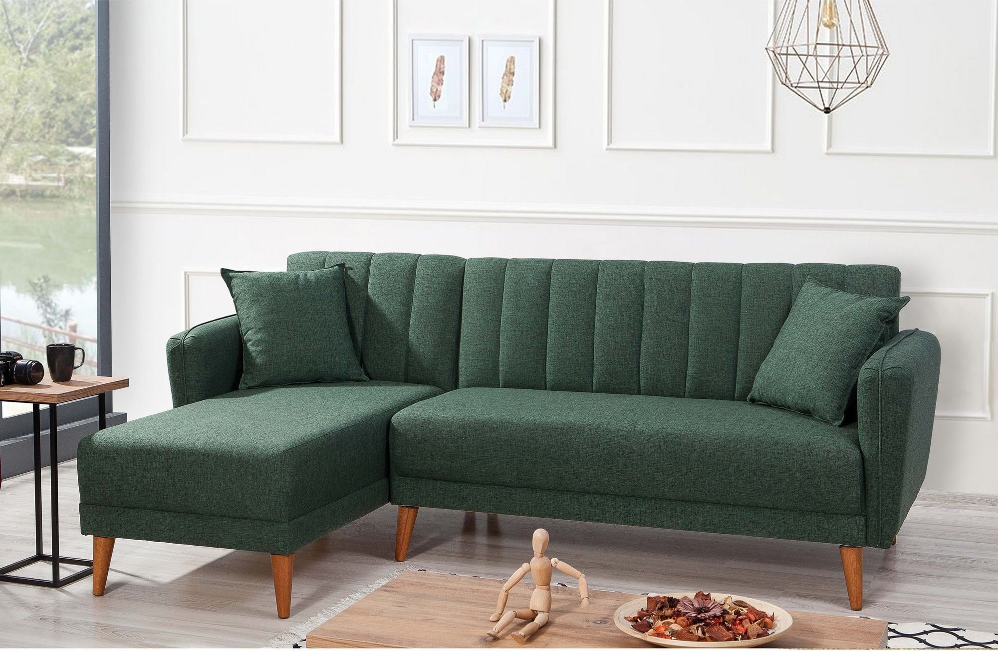 Aqua divanb�ddsoffa v�nster - M�rkgr�n