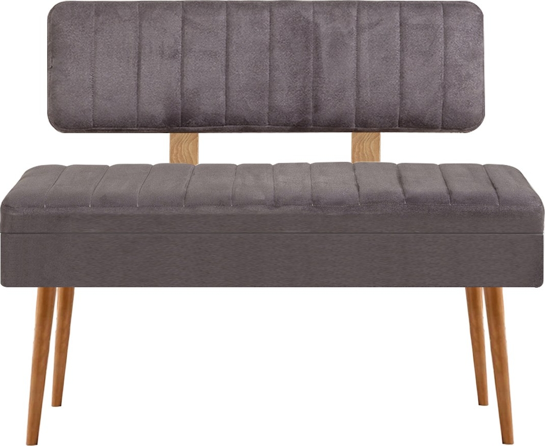 Vina bank met rugleuning - Grenen/grijs