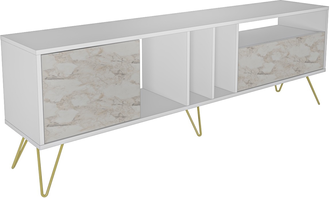 Mistico TV-meubel - Wit marmer/goud