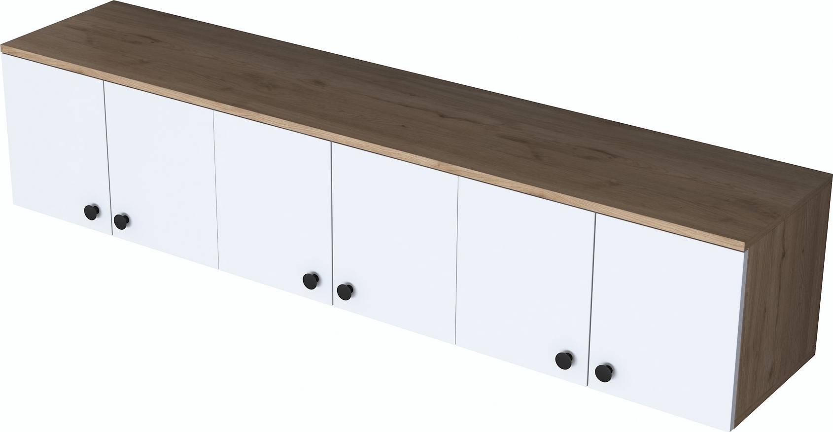 Mendy bovenkast 180 cm - Walnoot/wit Mendy bovenkast 180 cm - Walnoot/wit