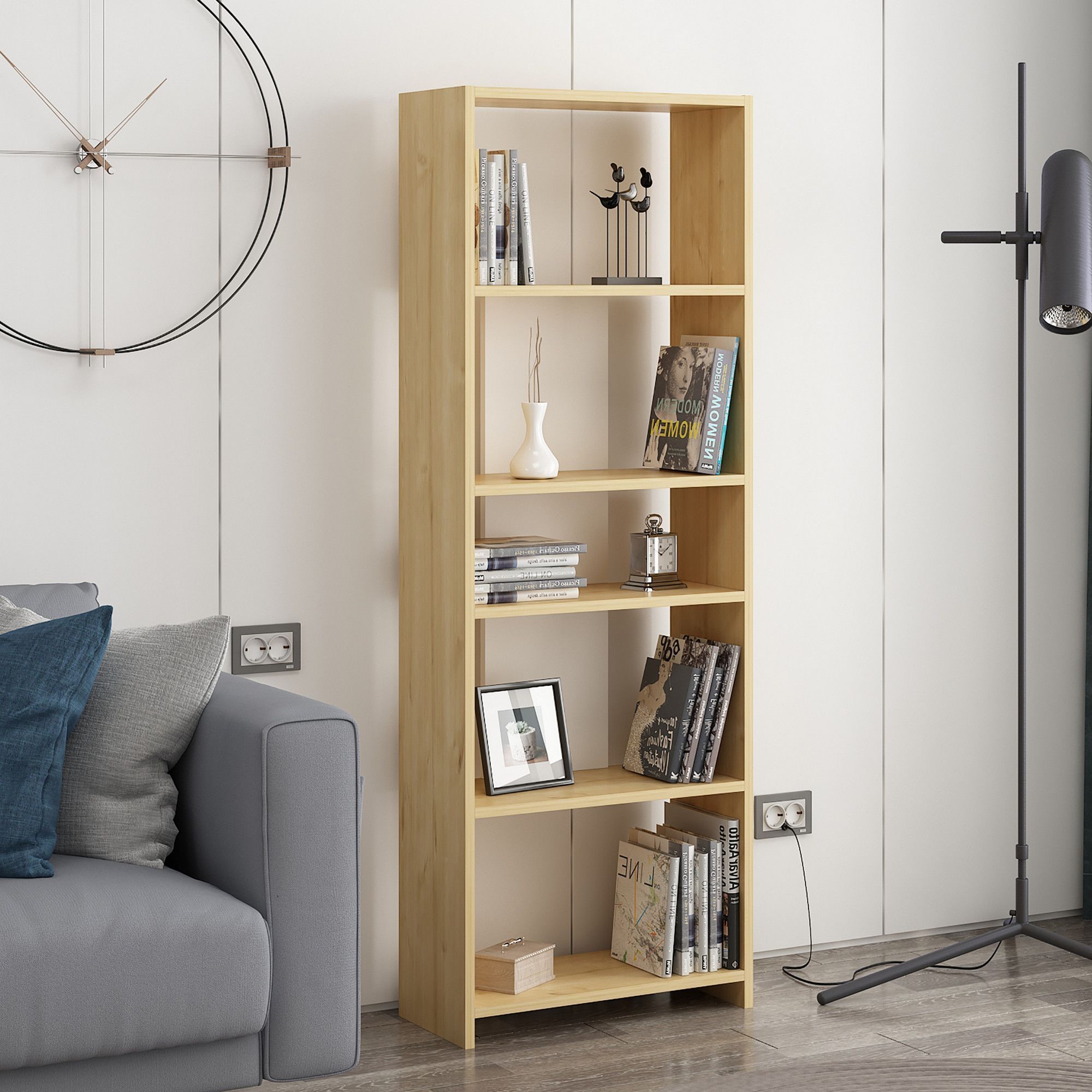 Dio bokhylla - Ek/vit