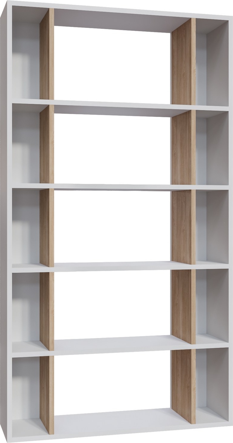 Sanborn boekenkast - Wit/eiken