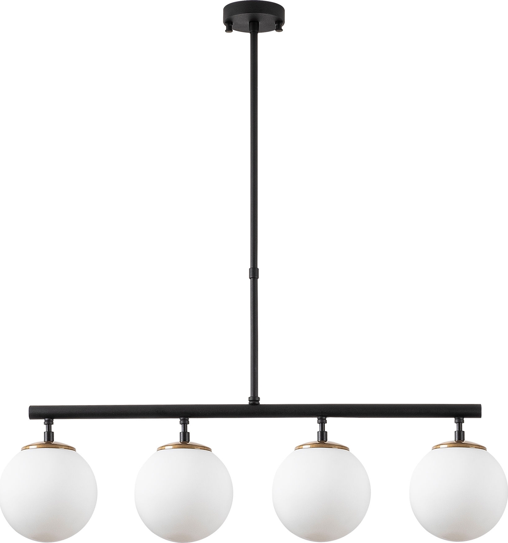 Facet geslepen plafondlamp 10425 - Zwart/goud/wit