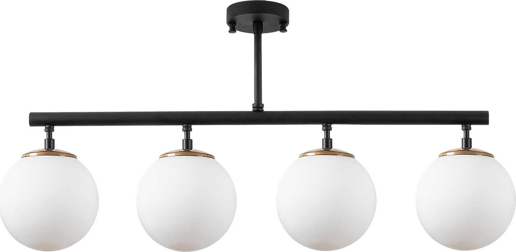 Fasett taklampa 10426 - Svart/guld/vit