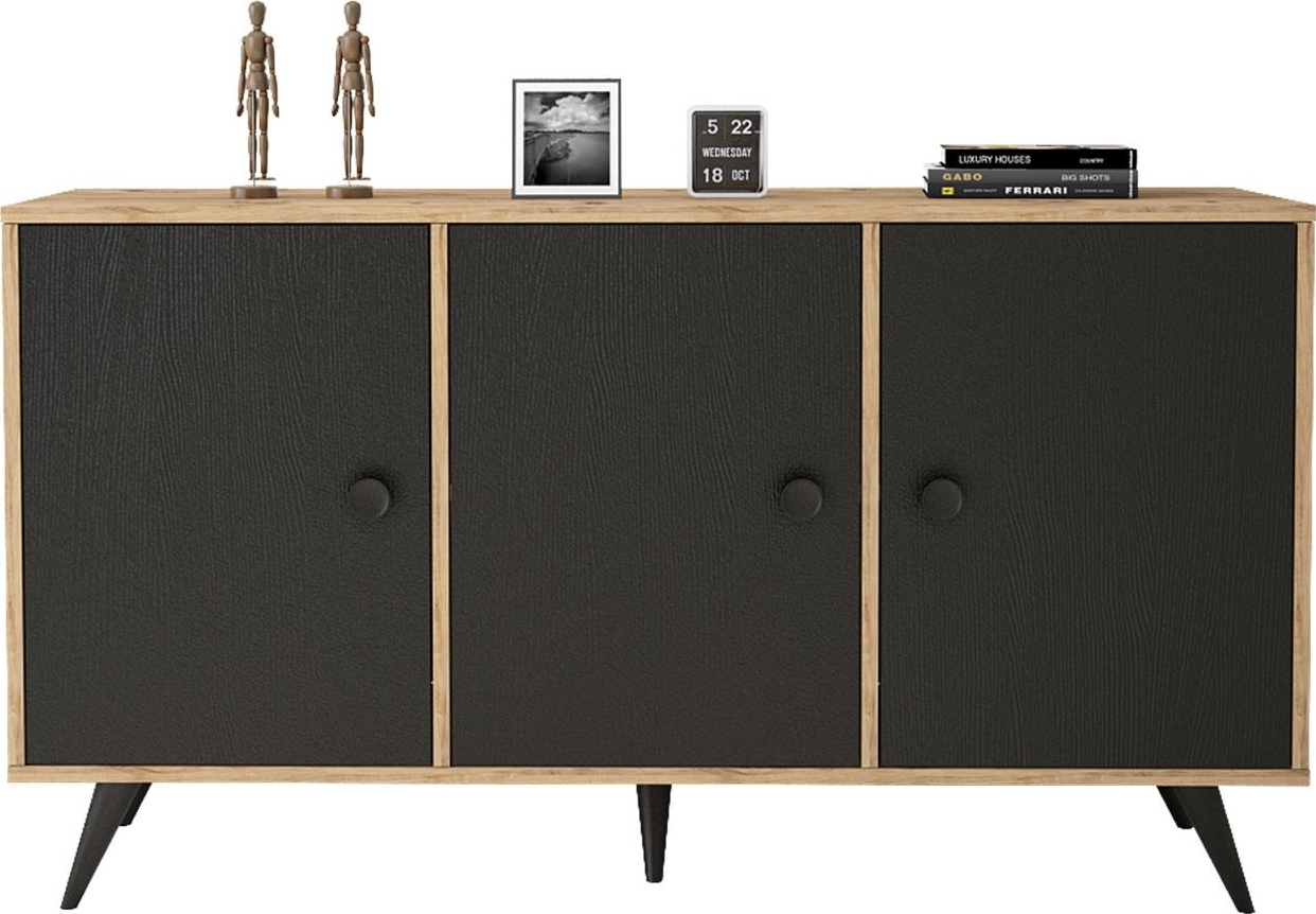 Vilamo skänk 12 - Furu/svart Vilamo skänk 12 - Furu/svart