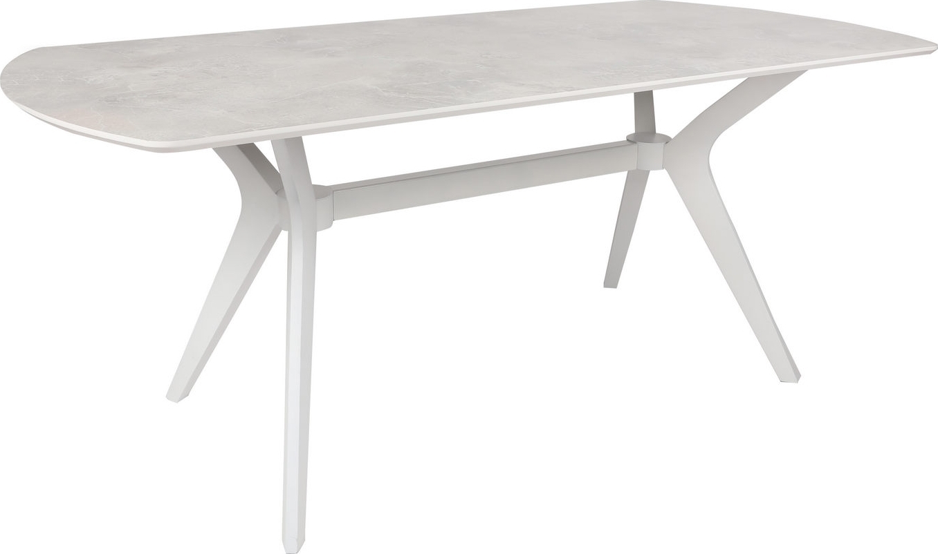 Matbord beige sten faner 180 x 80 cm