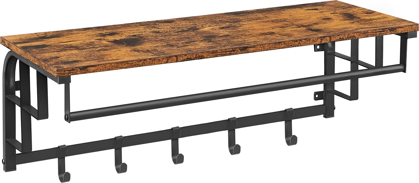 Aleksander hoedenplank 80 cm - Bruin/zwart