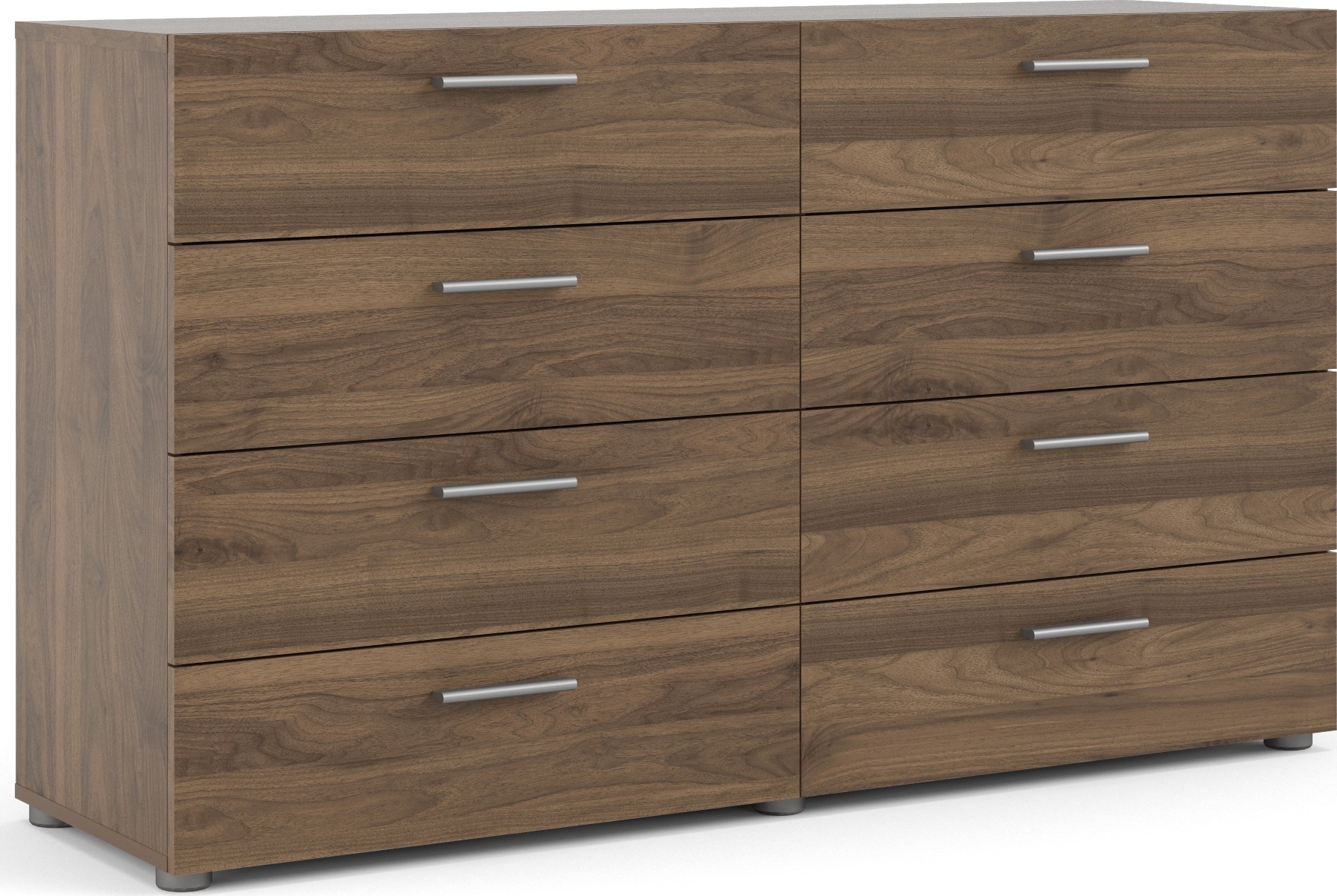 Byrå i valnöt med 8 lådor 140 cm bred Byrå i valnöt med 8 lådor 140 cm bred