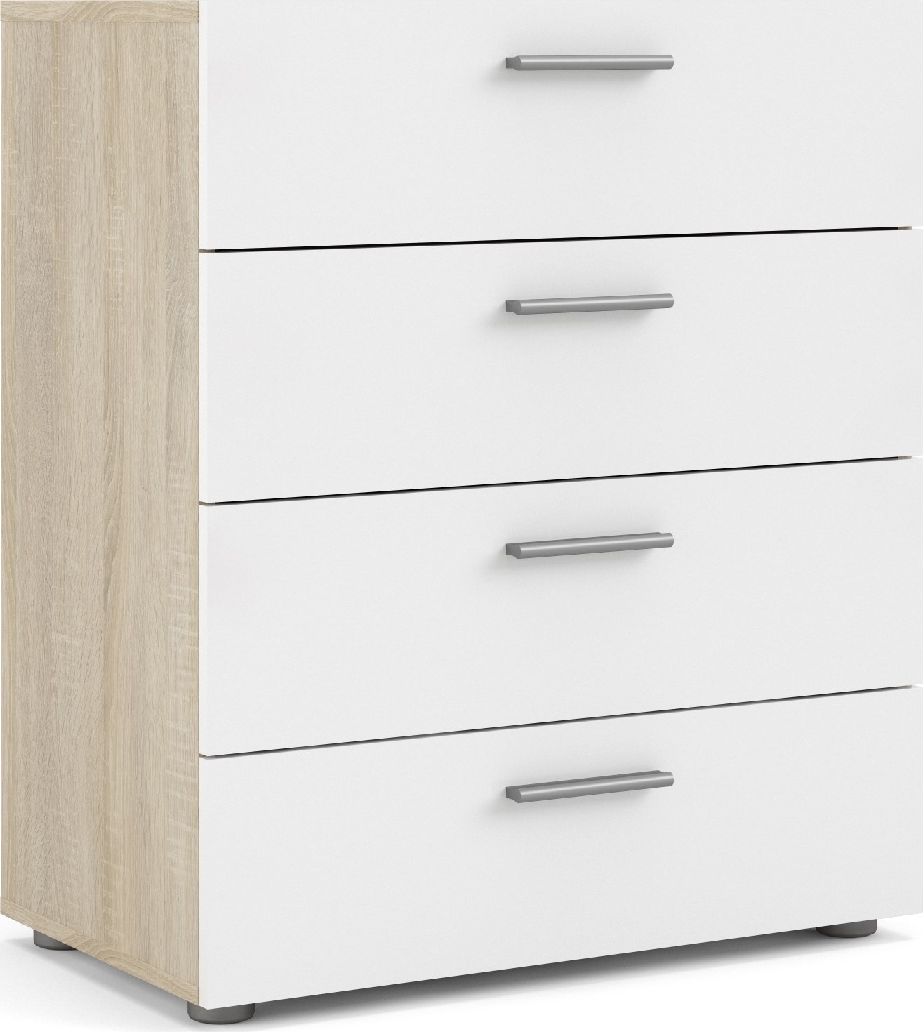 Pepe ladekast met 4 lades - Eiken/wit