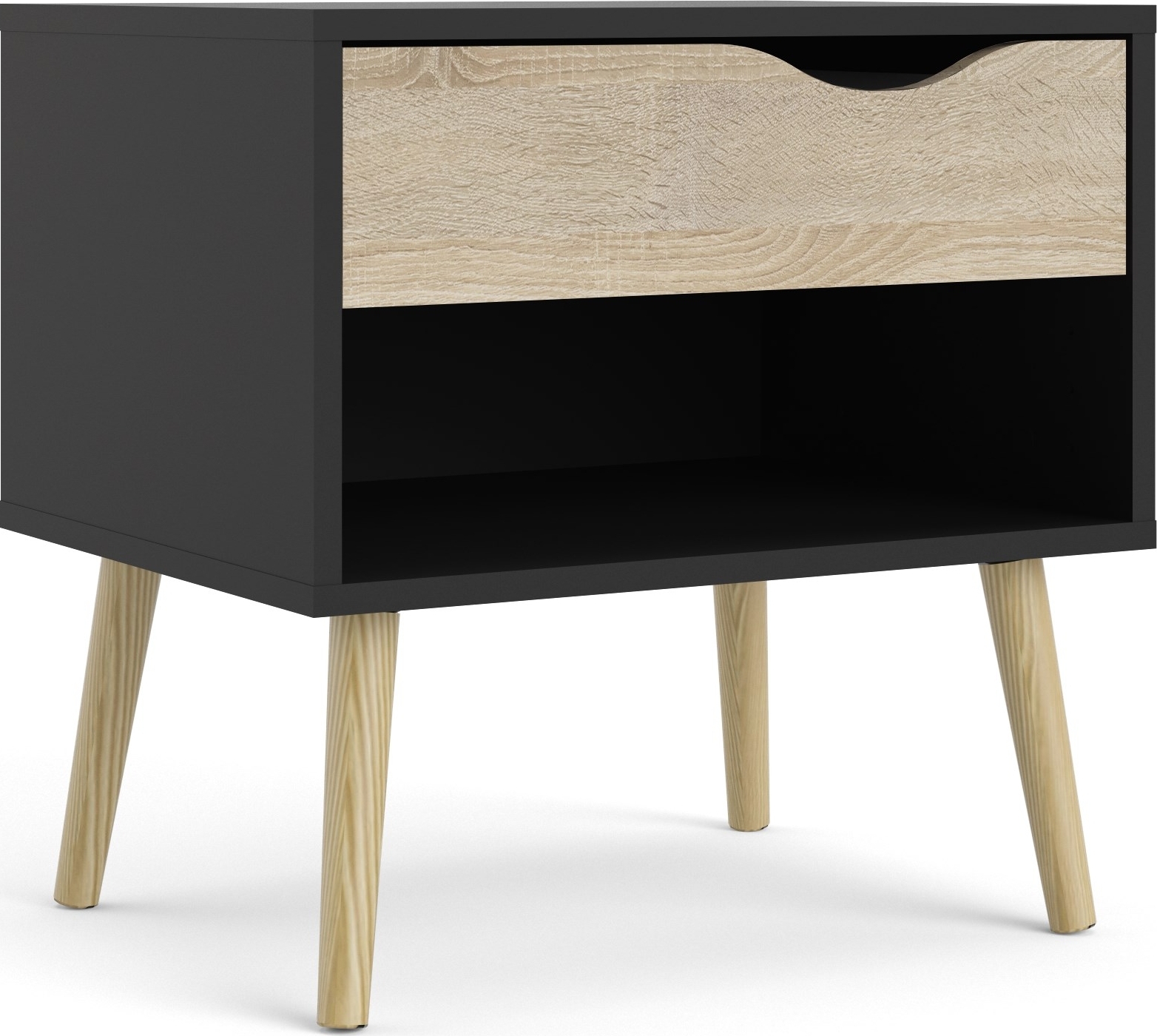 Oslo sängbord - Svart/ek Oslo sängbord - Svart/ek
