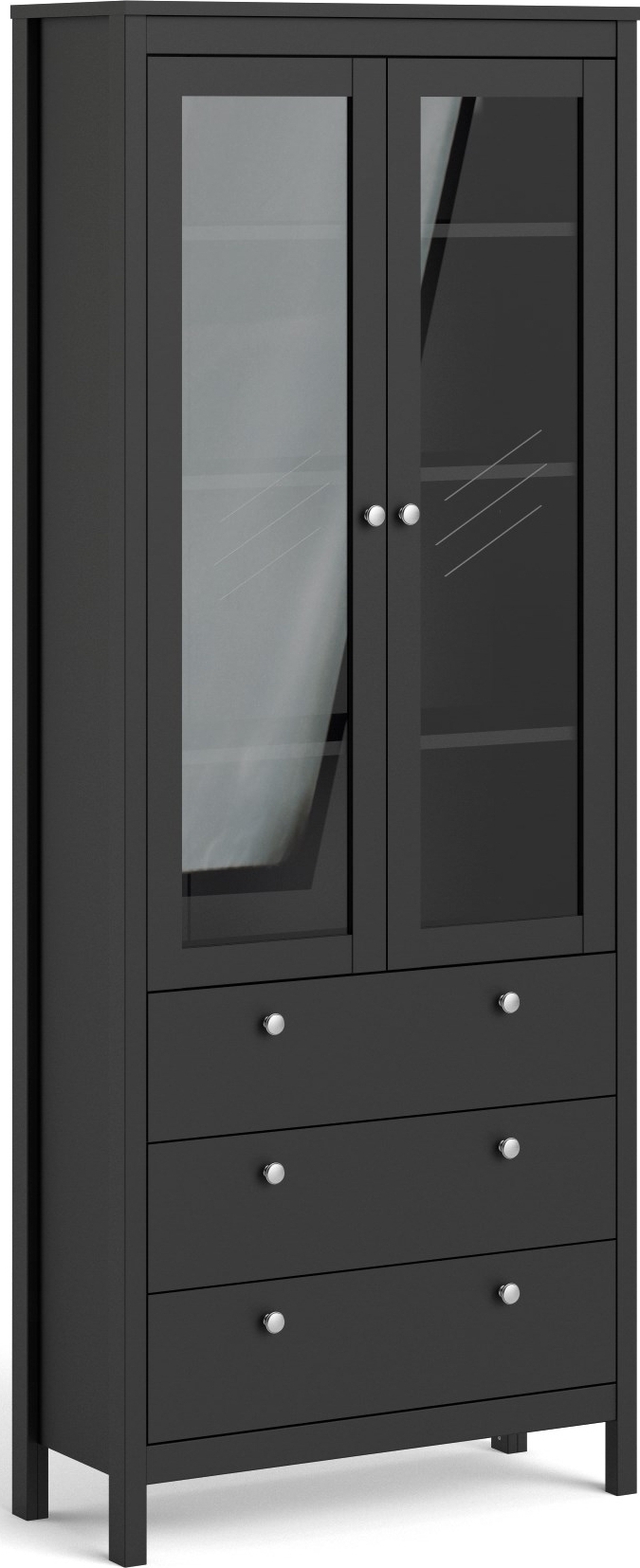 Vitrinekast Madrid - Zwart Vitrinekast Madrid - Zwart