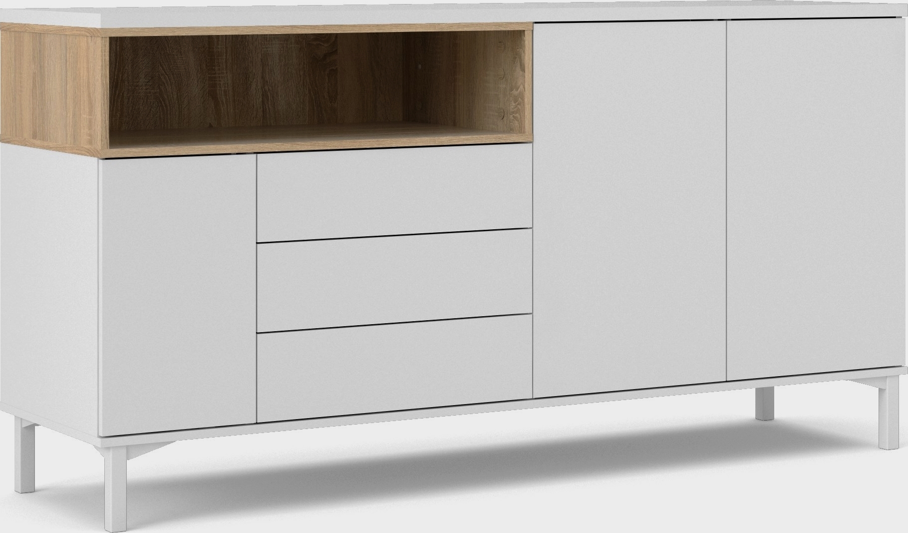 Roomers dressoir - Wit/eiken