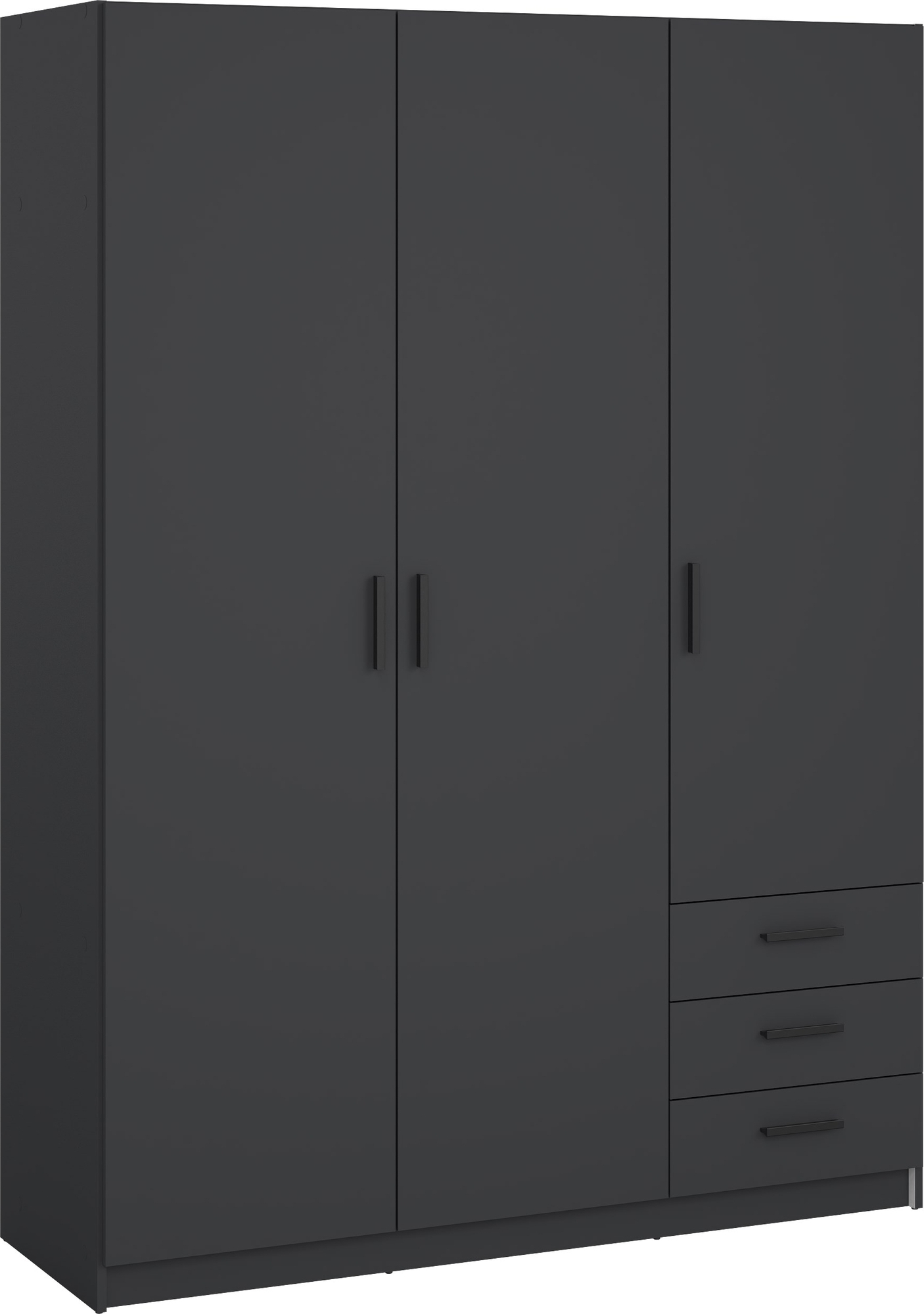 Sprint garderob med 3 d�rrar och 3 l�dor - Gr�