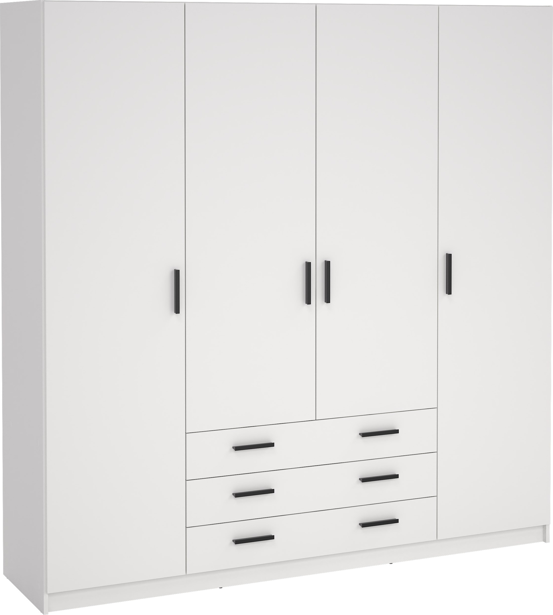 Sprint garderob med 4 d�rrar och 3 l�dor - Vit