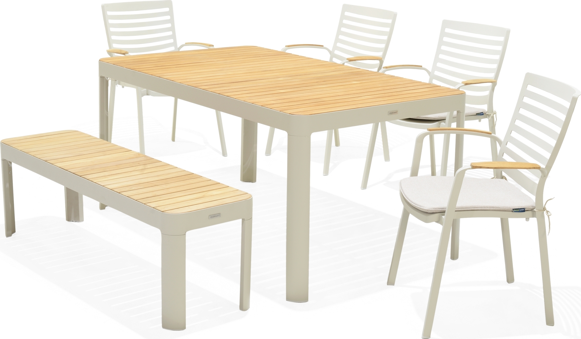 Portals eetgroep 7 - Wit/teak