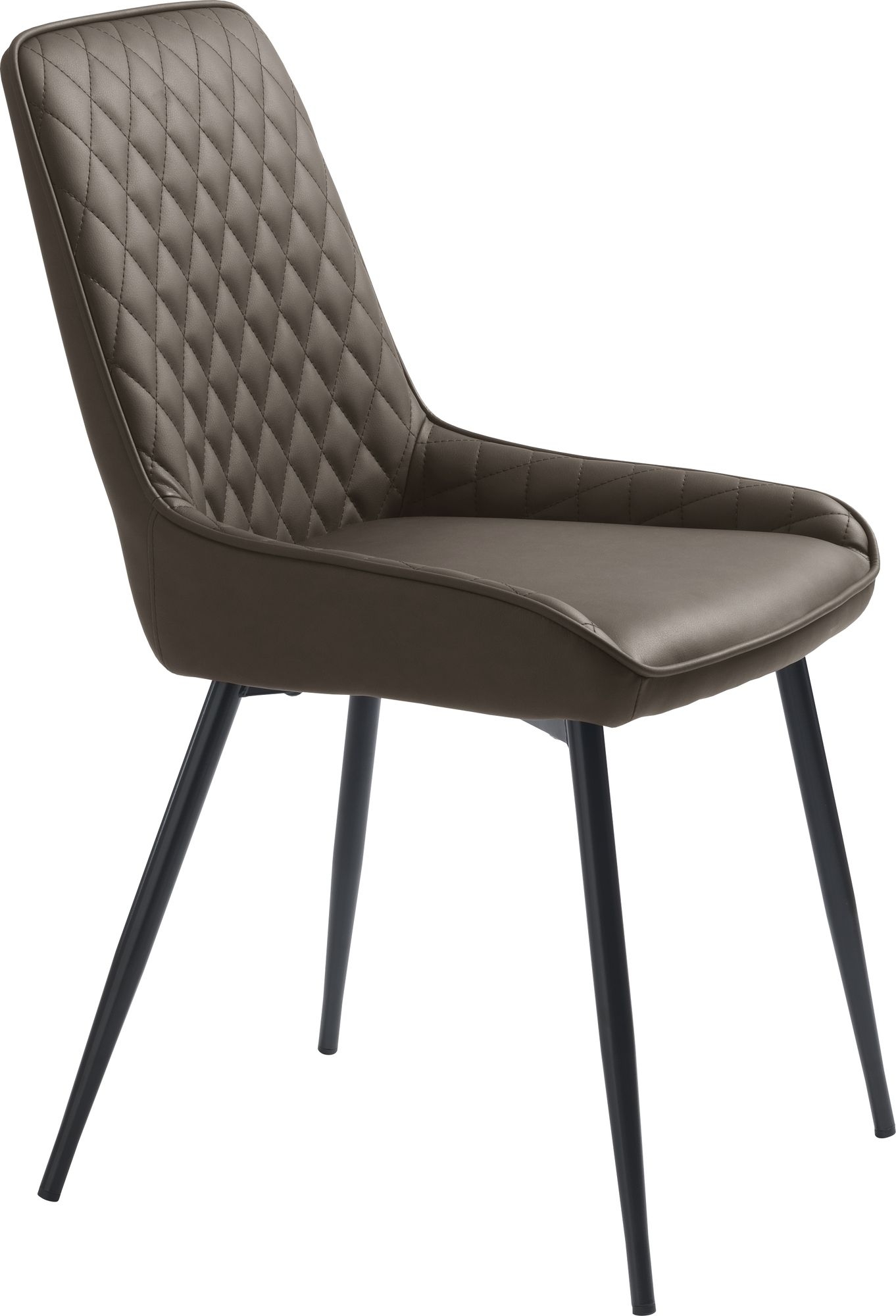 Carina stol i brun PU med diamant mönster Carina stol i brun PU med diamant mönster