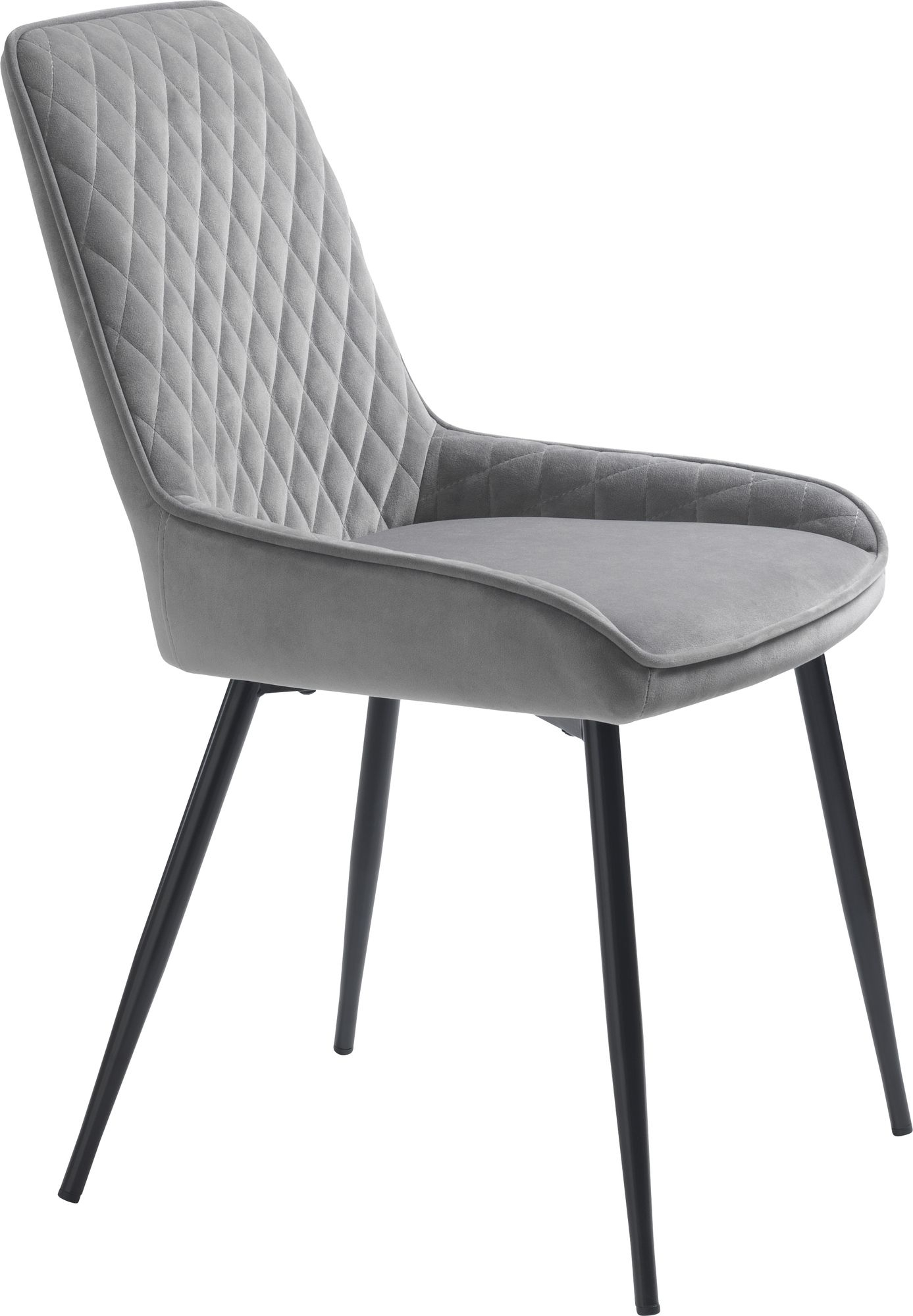 Carina stol i grå sammet med diamant mönster Carina stol i grå sammet med diamant mönster