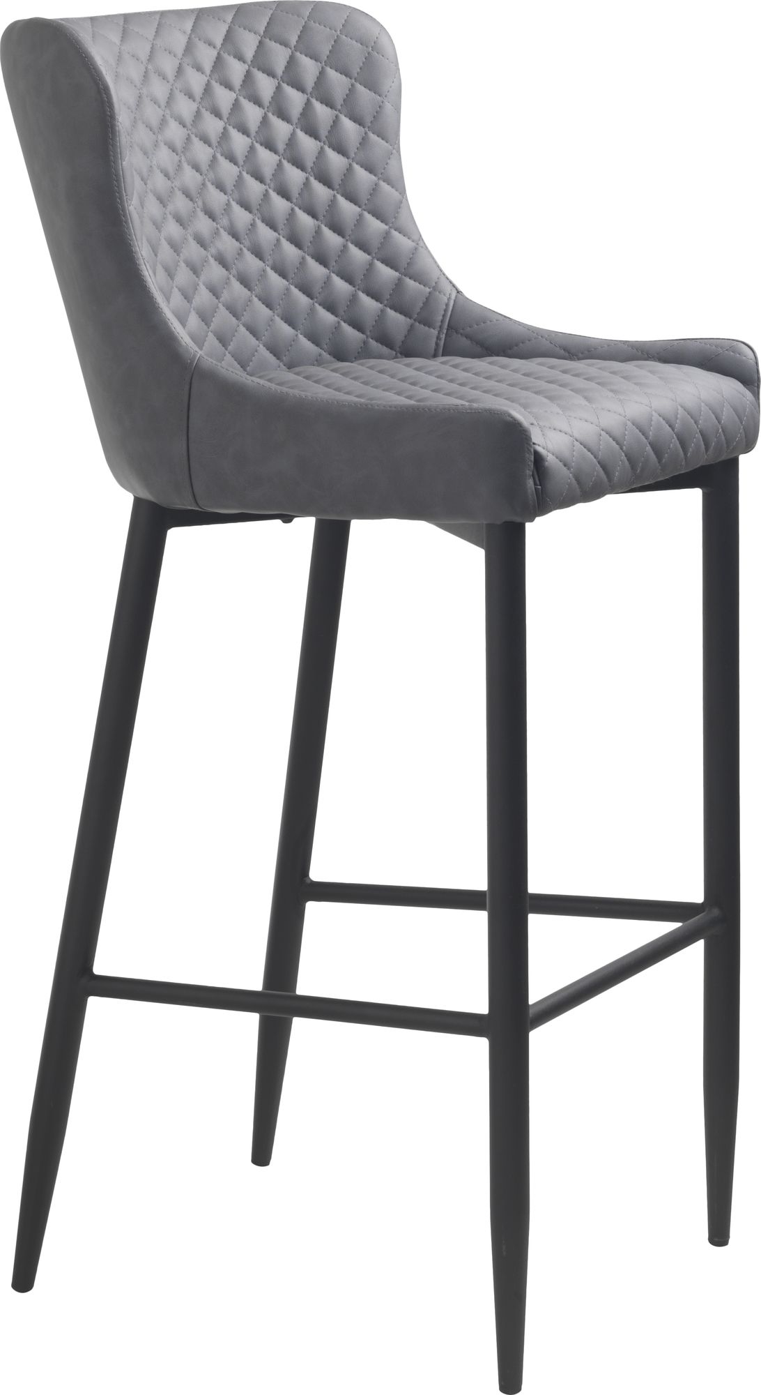 Carrie barkruk in grijs PU SH 77 cm