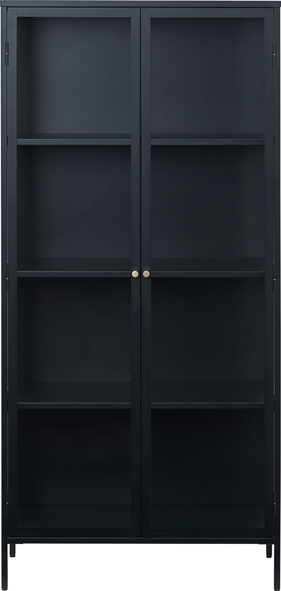 Toddy svart metallsk�p med glasd�rrar H190 cm