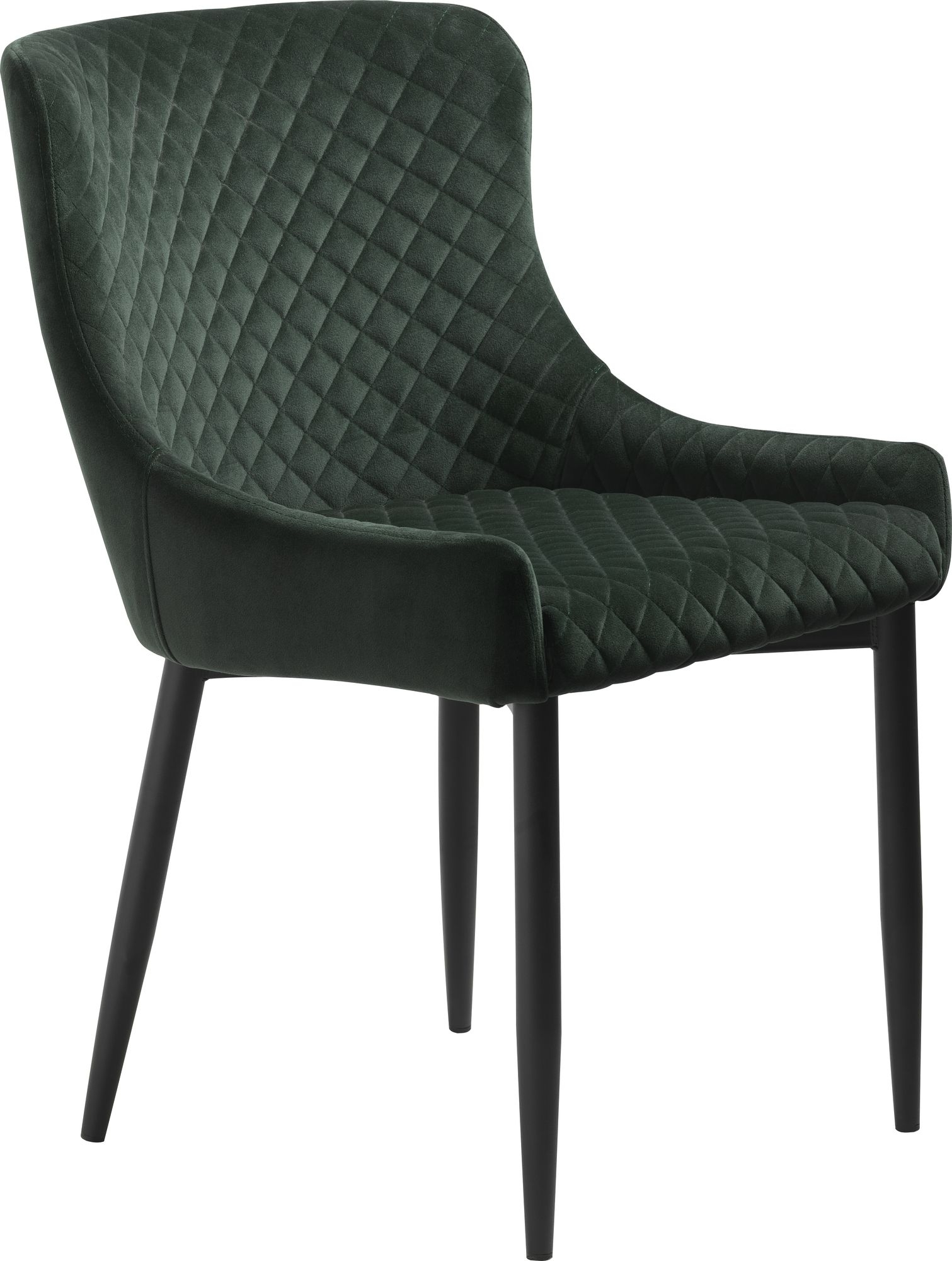 Bernt stol i m�rkgr�n sammet med diamant m�nster