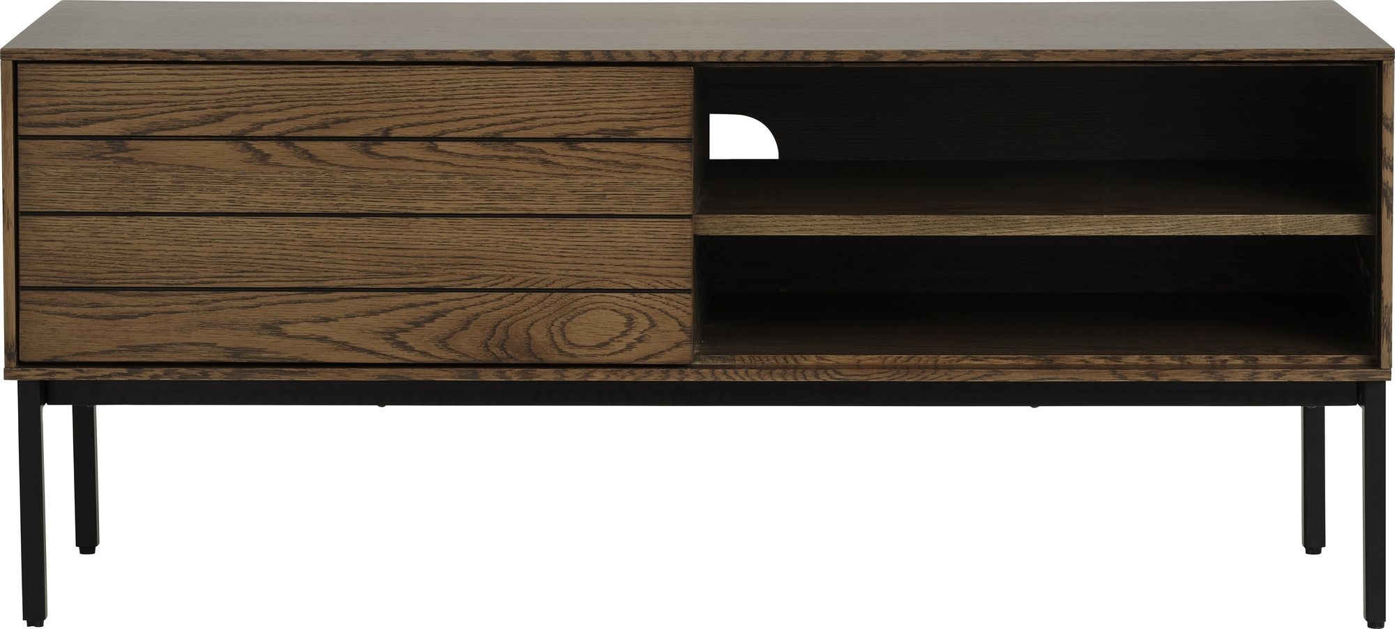 Inez tv-b�nk i brunoljad ek - Bredd 120 cm