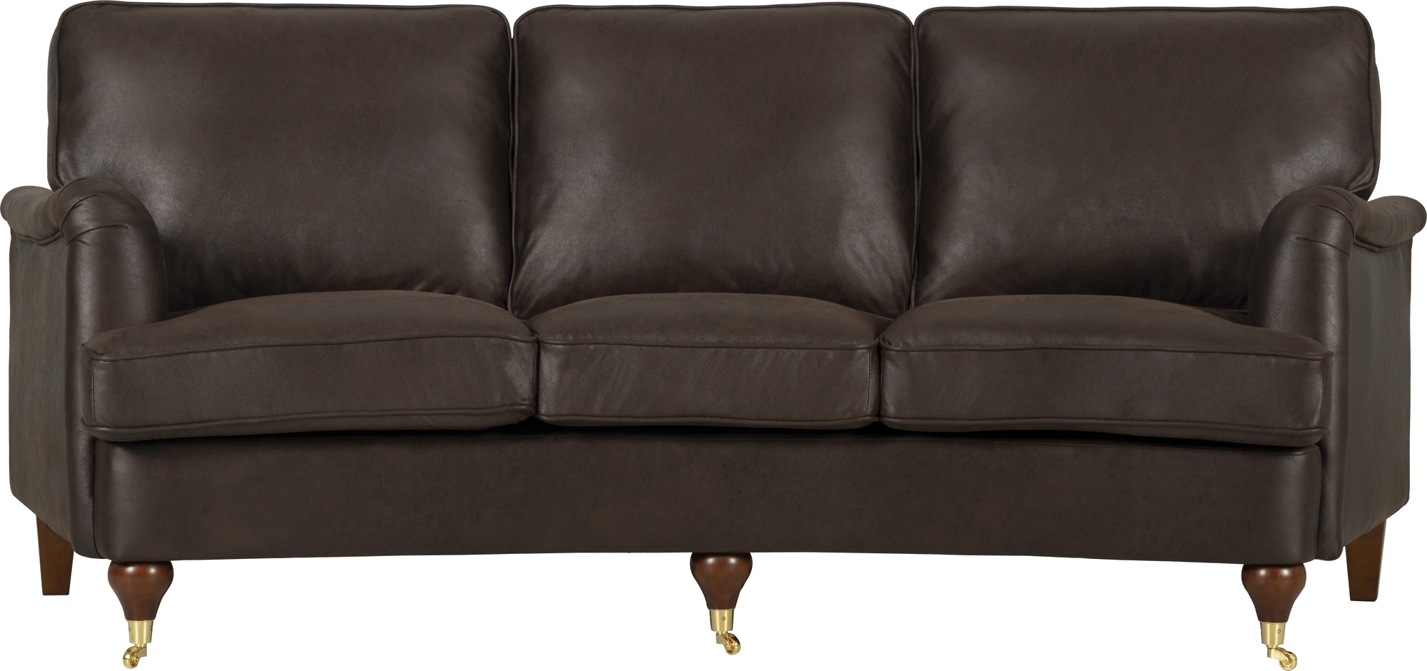 Bank gebogen 3-zits 225 cm bruin vintage Bank gebogen 3-zits 225 cm bruin vintage