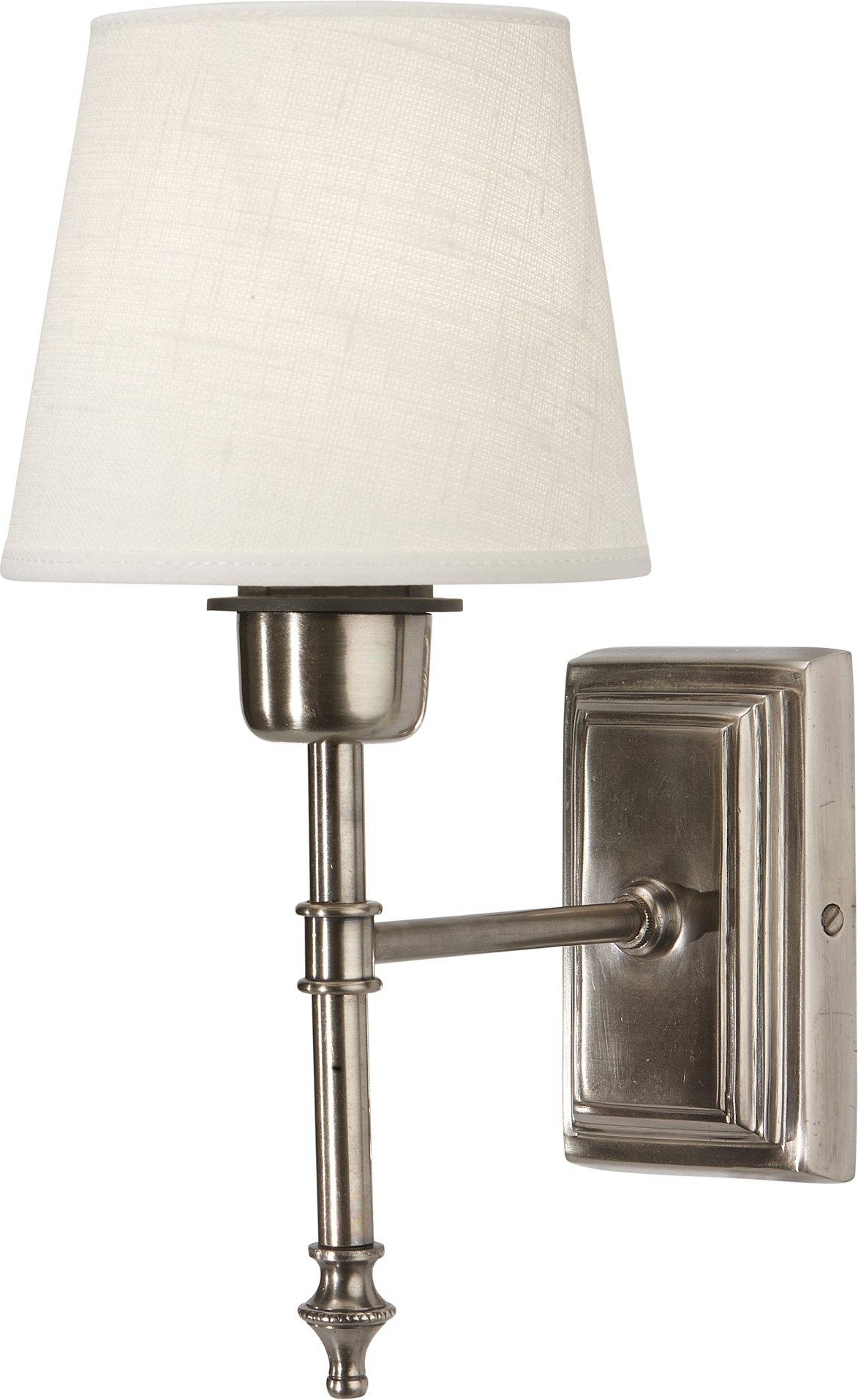 Klassieke wandlamp - Antiek zilver/Gebroken wit - 27 cm