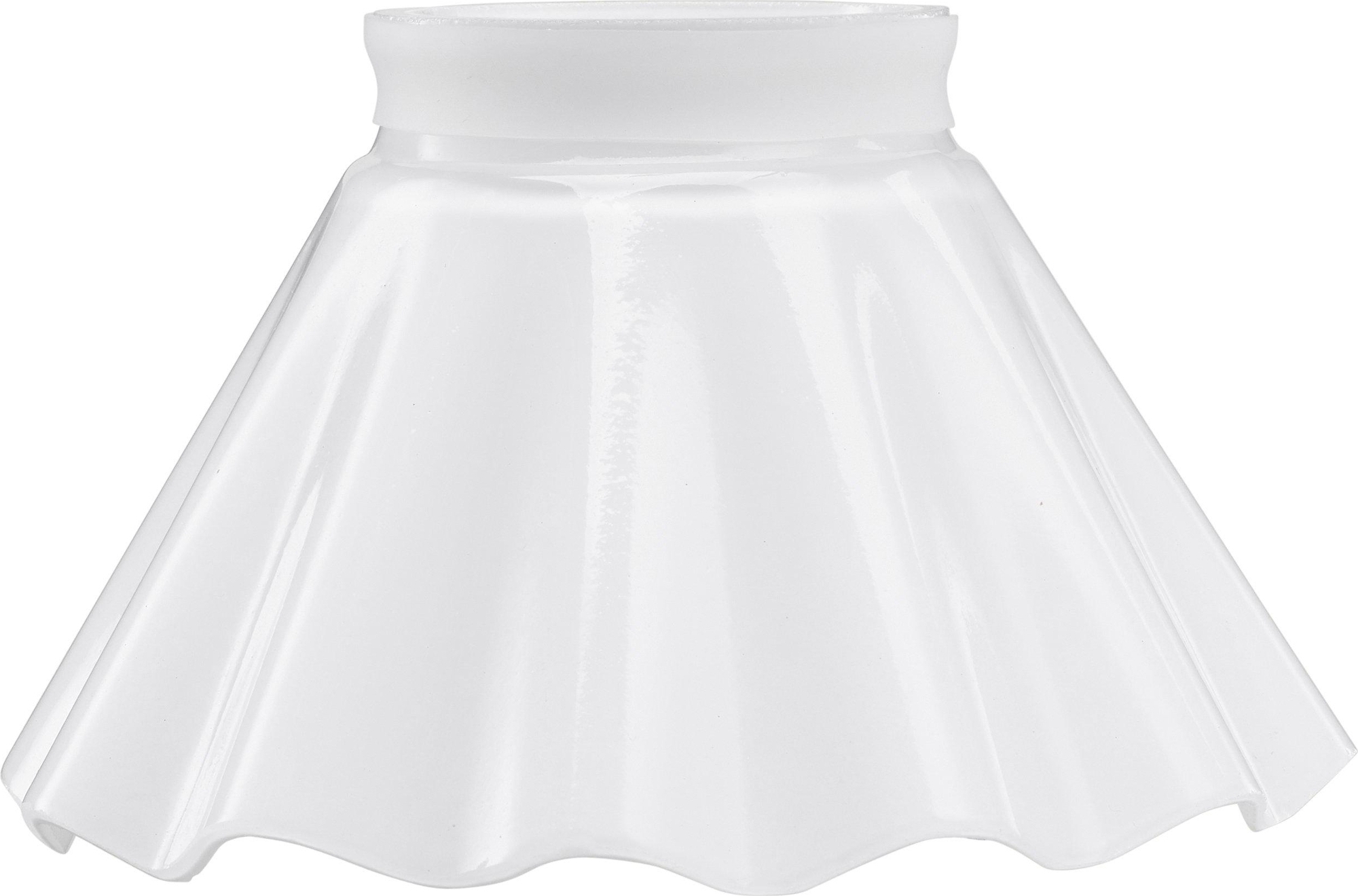 August geplooide lampenkap - Opaal glas - 15 cm