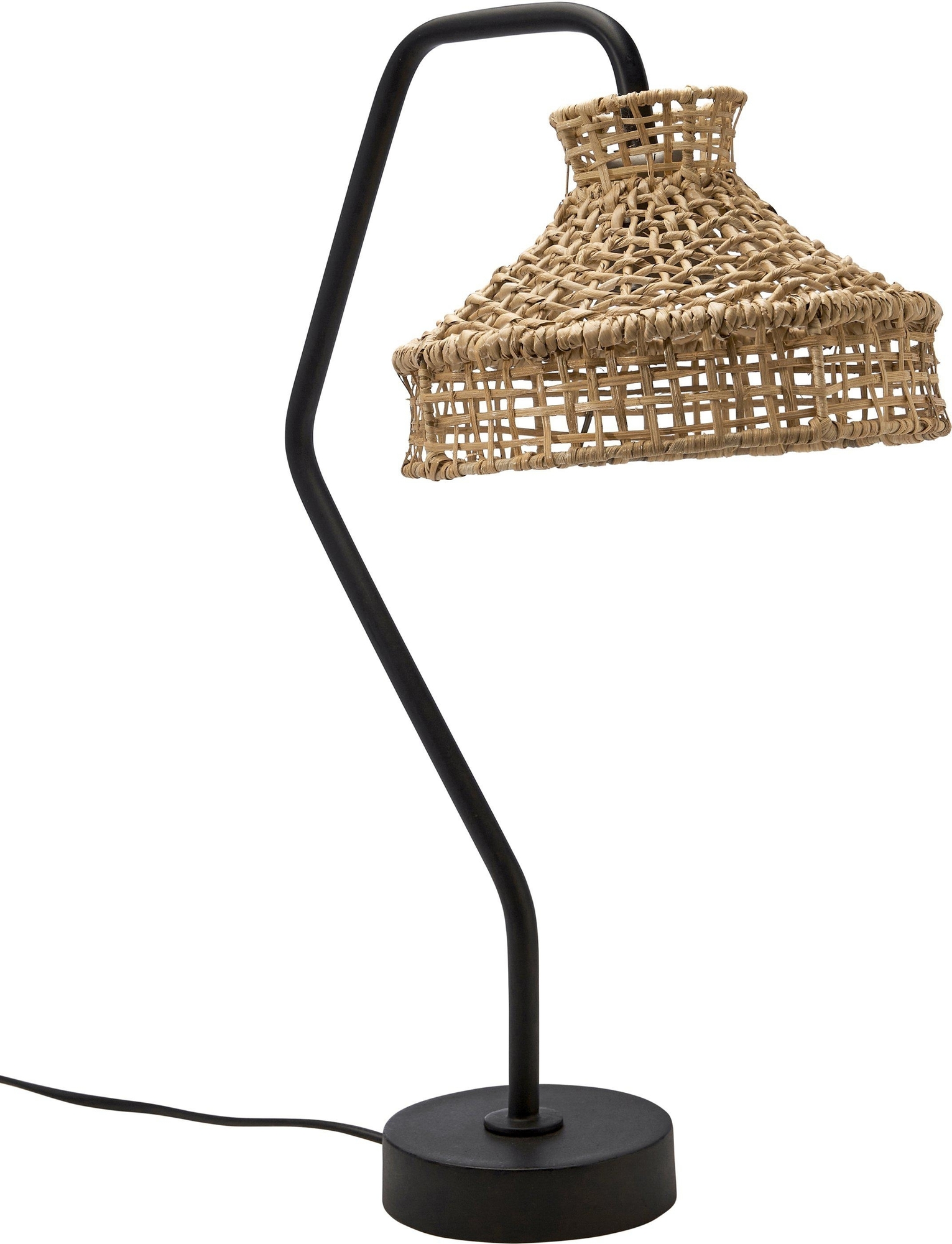 Loft tafellamp - Rotan/zwart - 22 cm
