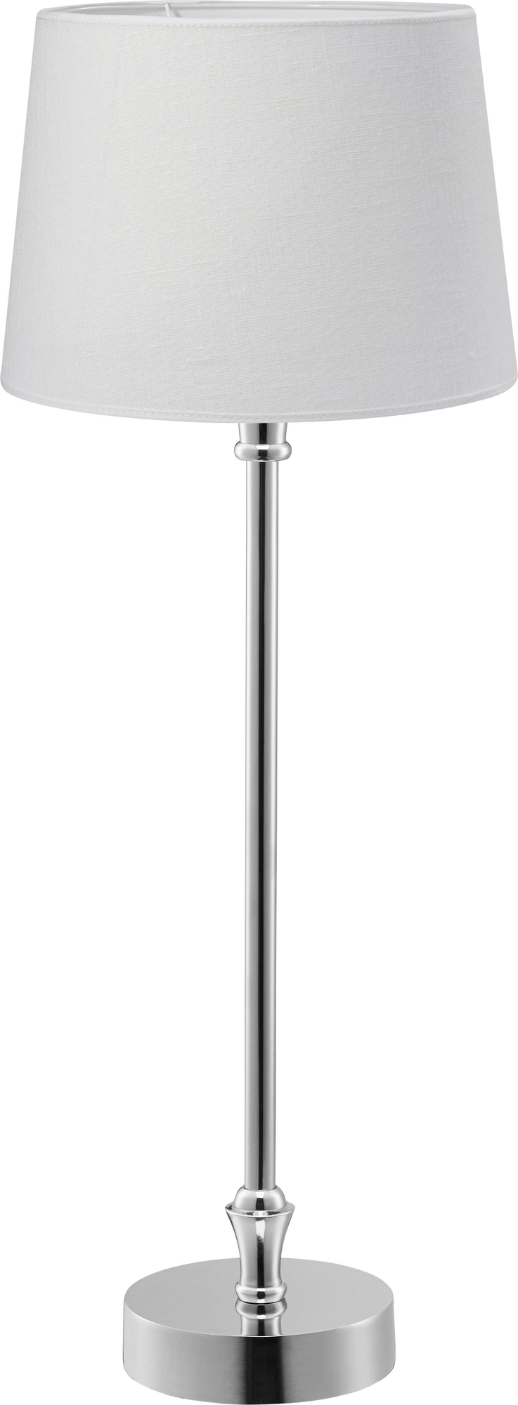 Liam tafellamp - Wit/chroom - 59 cm