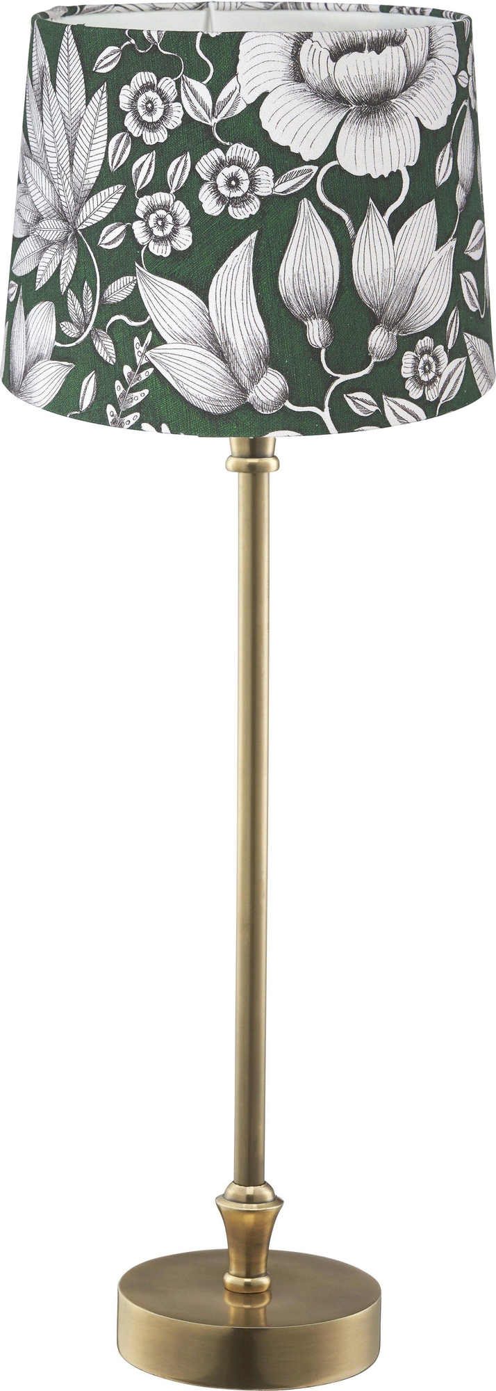 Liam tafellamp - Groen/wit/messing - 59 cm