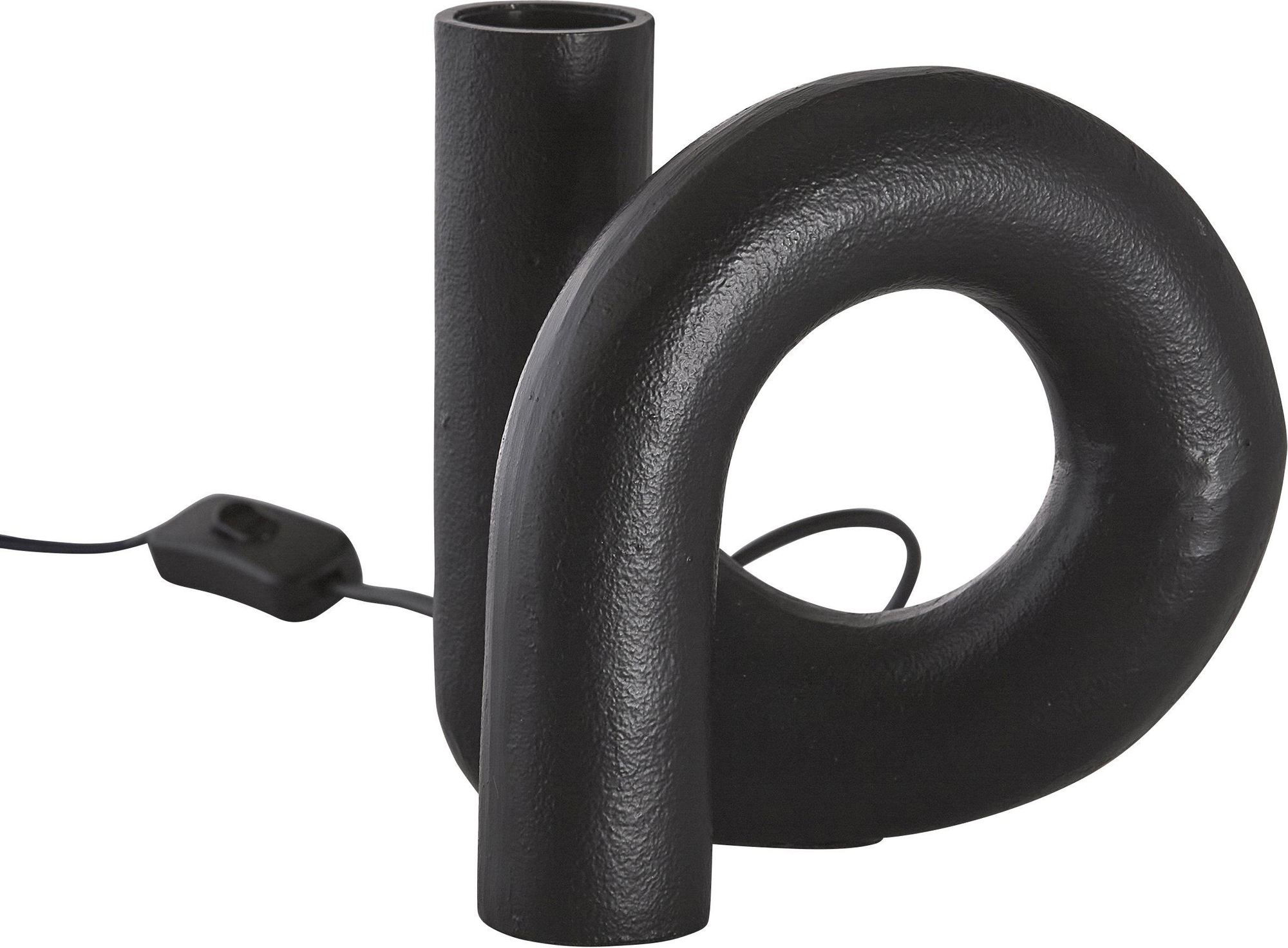 Let op Swirl lampenvoet - Zwart - 18 cm