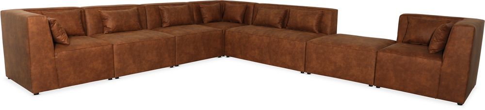 Modulair opbouwbare hoekbank XL - Cognac