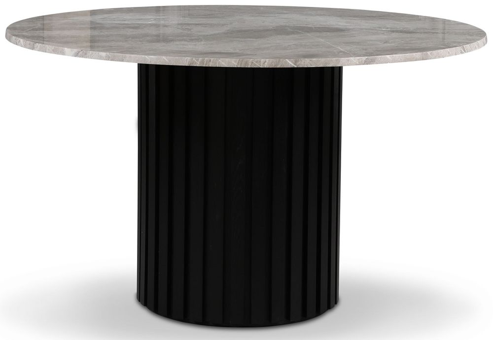 Sumo matbord i marmor �130cm - Svartbets / gr�beige marmor