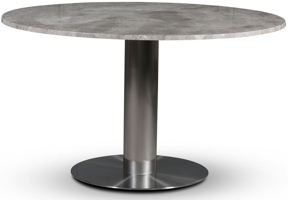 SOHO matbord �130 cm - Borstat aluminium / Silver marmor