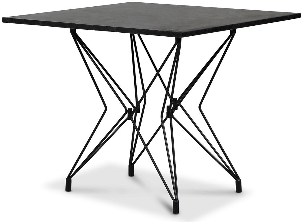 Zoo matbord 90x90 cm - Svart / Granit