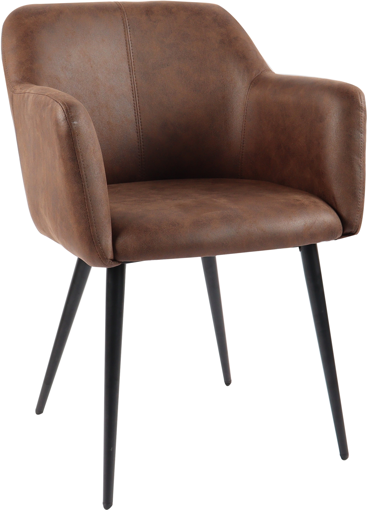 Karmstol i brun PU - Lamar